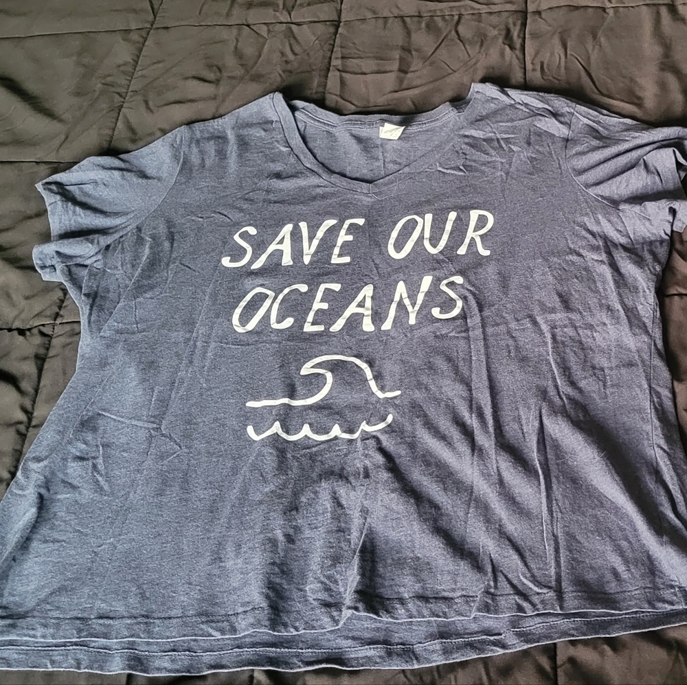 Women's Save Our Oceans graphic tee shirt 3XL novelty summer